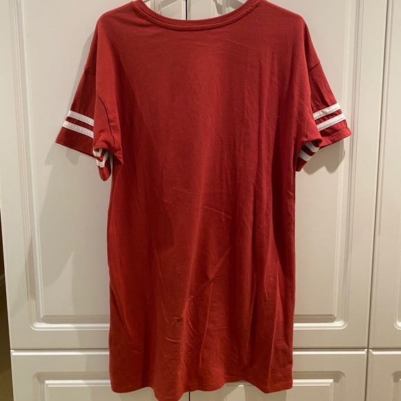 Burgundy T-Shirt Dress - Picture 3 of 5